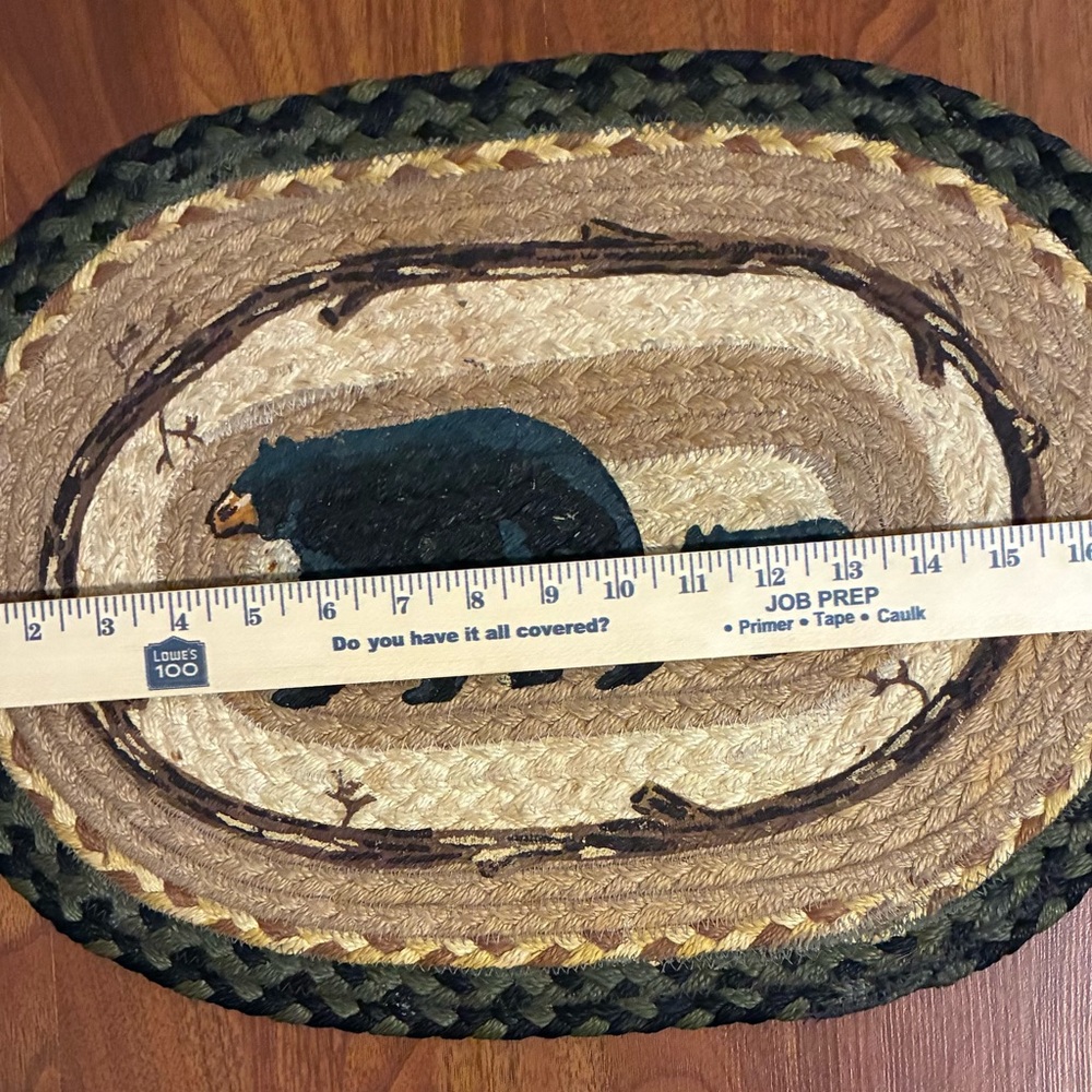 Capitol Earth Mama & Baby Bear Placemats 5-piece Jute 18x13 Jan Harless Rustic - Picture 9 of 10